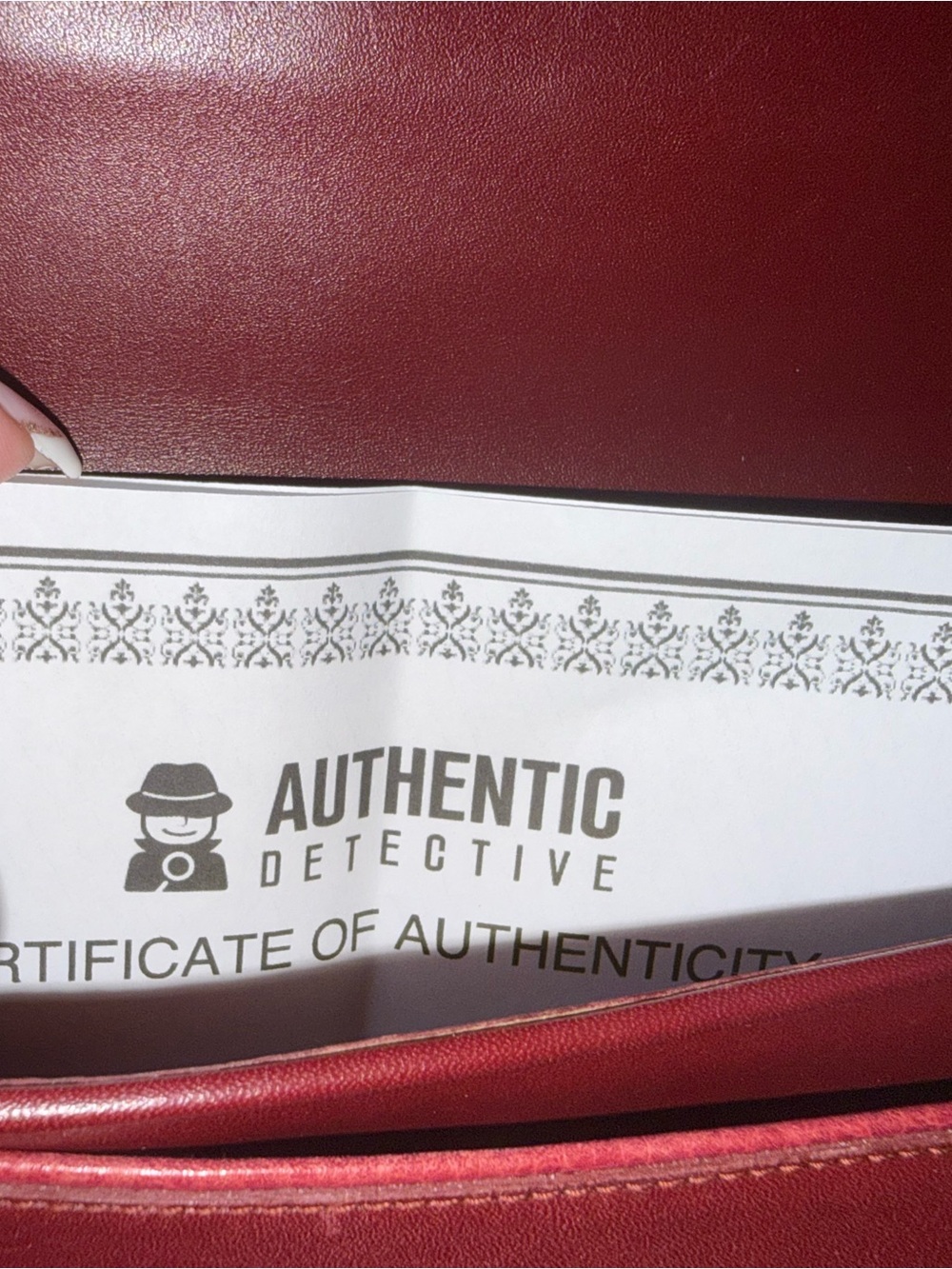 Cartier Maroon Leather Clutch with Gold Logo Oval - Picture 13 of 16
